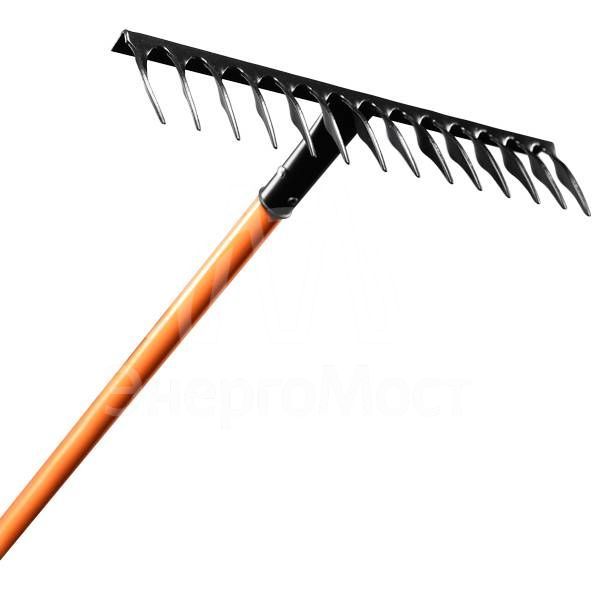 Грабли витые Вихрь 14 зубьев, сталь, с фиберглассовым черенком