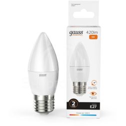 Лампа светодиодная Elementary 6Вт свеча 3000К тепл. бел. E27 420лм 180-240В Gauss 33216