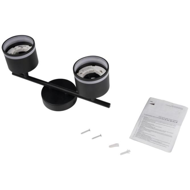 Светильник PCL-0702 max 20Вт (каждая лампа) 2xGX53 IP20 230В BL настен./потолочн. декор. под лампу JazzWay 5066809