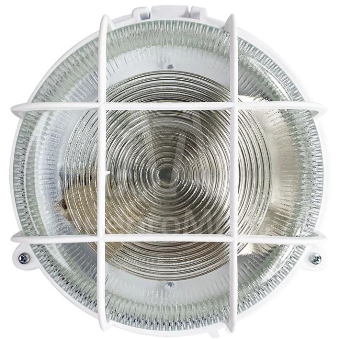 Светильник НПП 03-100-007 &amp;quot;Креа&amp;quot; круг 1х100Вт E27 IP44 корпус с решеткой бел. Элетех 1005500877
