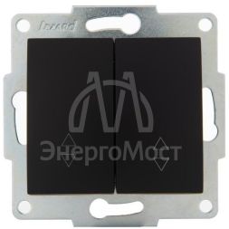 Переключатель проходной 2-кл. 1п СП Karina 10А IP20 механизм черн. бархат LEZARD 707-4288-106