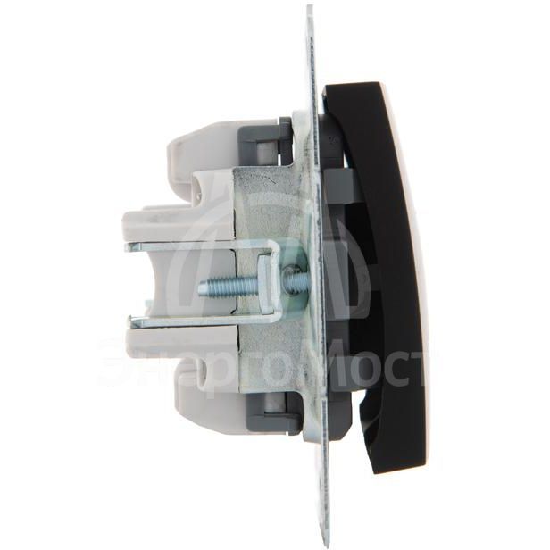 Переключатель проходной 2-кл. 1п СП Karina 10А IP20 механизм черн. бархат LEZARD 707-4288-106