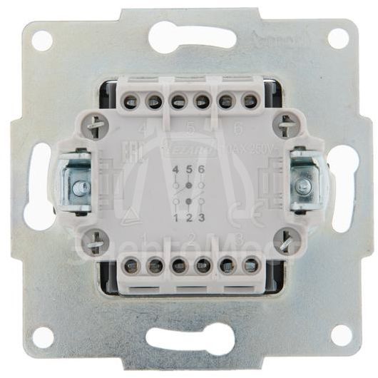 Переключатель проходной 2-кл. 1п СП Karina 10А IP20 механизм черн. бархат LEZARD 707-4288-106