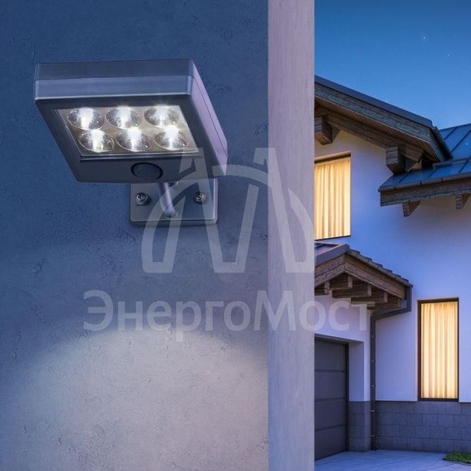 Прожектор садовый ERAFS024-07 6LED 150лм с датчиком движения выносная солнечная батарея ЭРА Б0044247