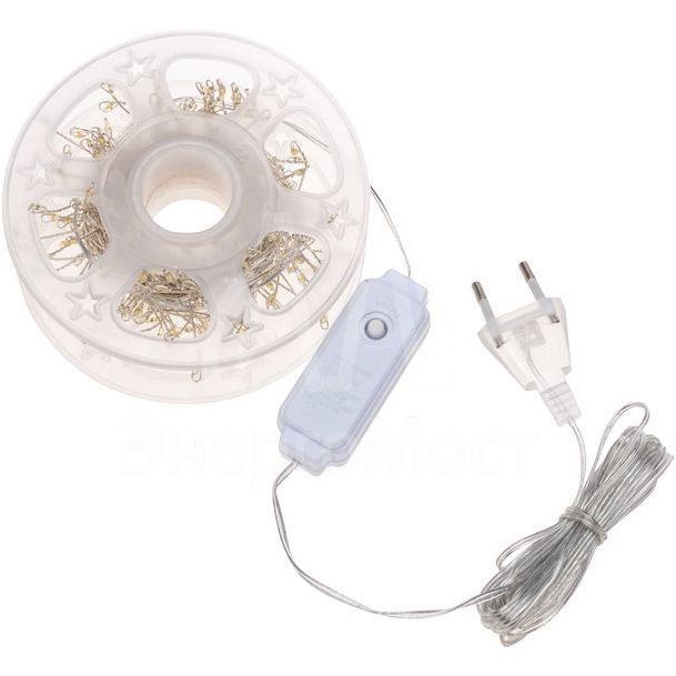 Гирлянда роса &amp;quot;Фейерверк&amp;quot; с контроллером 20м 500 LED теплый бел. на катушке Neon-Night 303-446