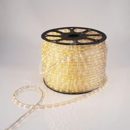 Шнур светодиодный Дюралайт фиксинг круглый 13мм 2.4Вт/метр 220В IP54 (уп.100м) тепл. бел. NEON-NIGHT 121-126