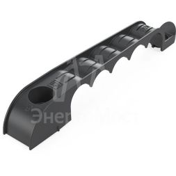 Держатель труб d20мм для прямого монтажа односторон. на 5 мест черн. (уп.20шт) Промрукав PR13.03283