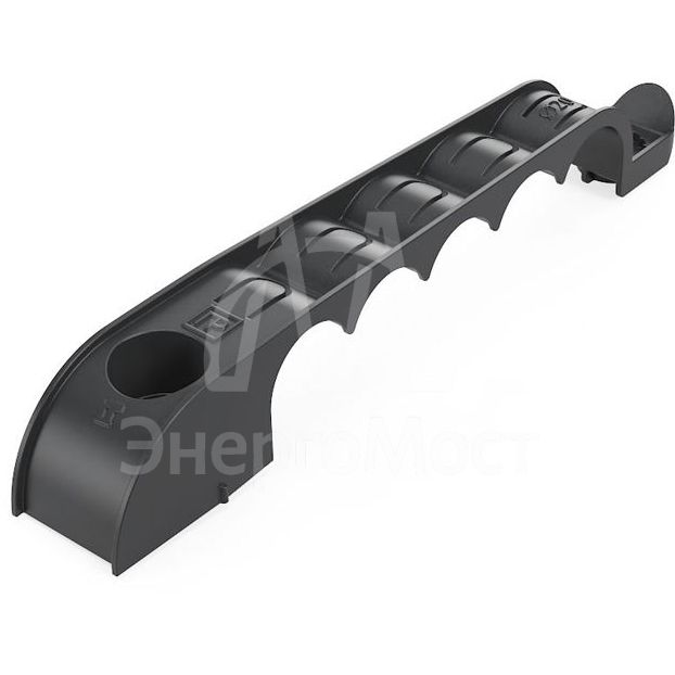 Держатель труб d20мм для прямого монтажа односторон. на 5 мест черн. (уп.20шт) Промрукав PR13.03283