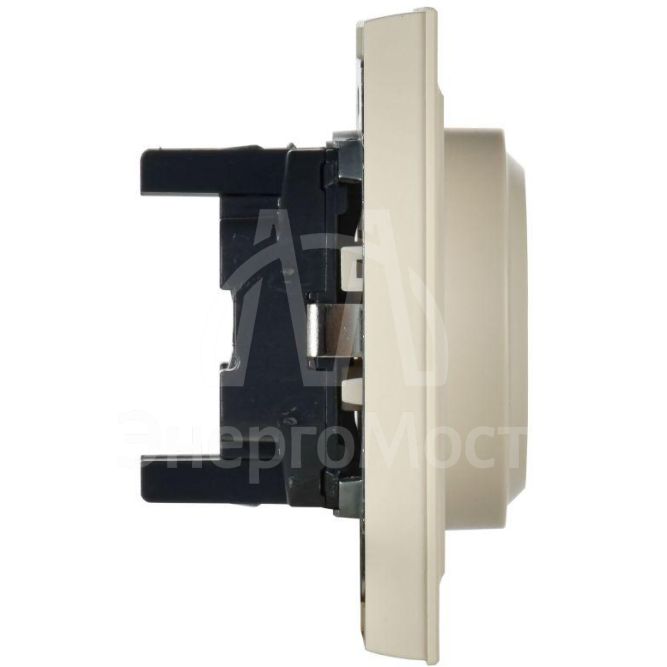 Розетка 2-м СП BRITE РС12-3-БрКр 16А в сборе с заземл. без защ. шторок беж. IEK BR-R21-16-K10-F