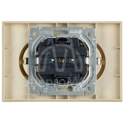 Розетка 2-м СП BRITE РС12-3-БрКр 16А в сборе с заземл. без защ. шторок беж. IEK BR-R21-16-K10-F