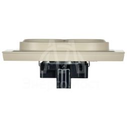 Розетка 2-м СП BRITE РС12-3-БрКр 16А в сборе с заземл. без защ. шторок беж. IEK BR-R21-16-K10-F