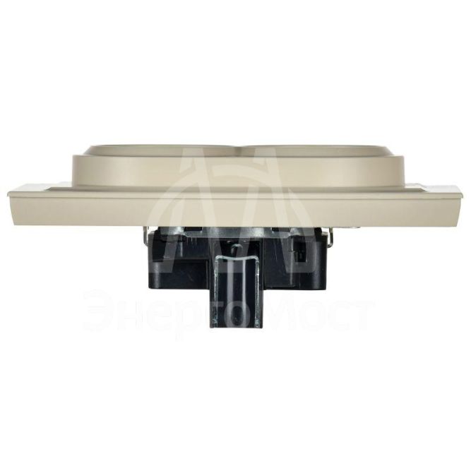 Розетка 2-м СП BRITE РС12-3-БрКр 16А в сборе с заземл. без защ. шторок беж. IEK BR-R21-16-K10-F