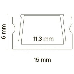 Профиль алюминиевый накладной 15х6 Maytoni ALM001S-2M