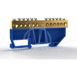 Шина нулевая на DIN-изоляторе 8х12мм 12 отвер. латунь TOKOV ELECTRIC TKE-BCB-812-12-DIN/N
