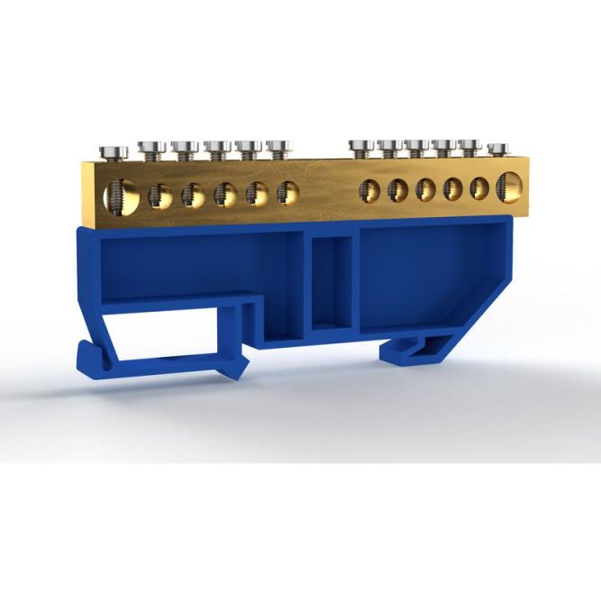 Шина нулевая на DIN-изоляторе 8х12мм 12 отвер. латунь TOKOV ELECTRIC TKE-BCB-812-12-DIN/N