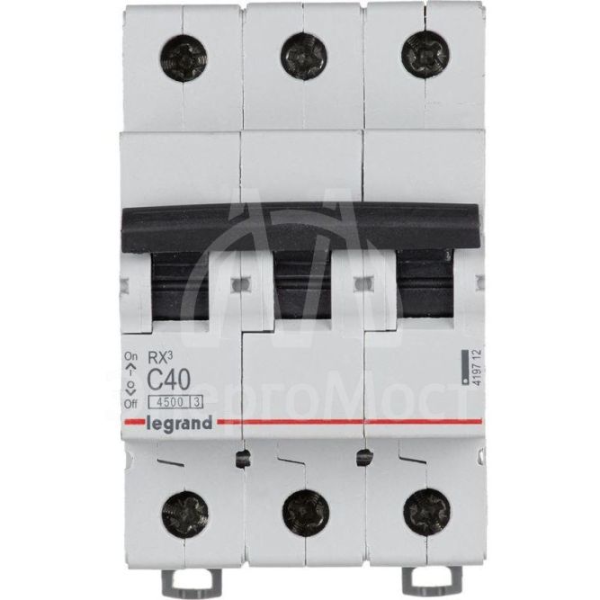 Выключатель автоматический модульный 3п C 40А 4.5кА RX3 Leg 419712
