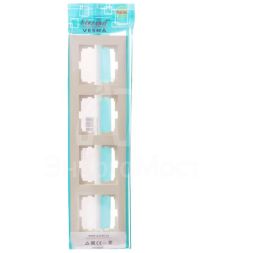 Рамка 4-местн. горизонт. VESNA кремов. LEZARD 742-0300-149