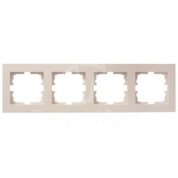 Рамка 4-местн. горизонт. VESNA кремов. LEZARD 742-0300-149