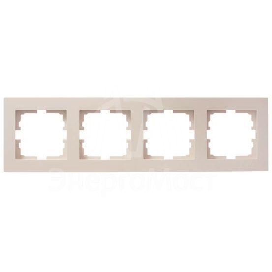Рамка 4-местн. горизонт. VESNA кремов. LEZARD 742-0300-149