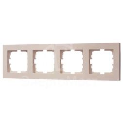 Рамка 4-местн. горизонт. VESNA кремов. LEZARD 742-0300-149