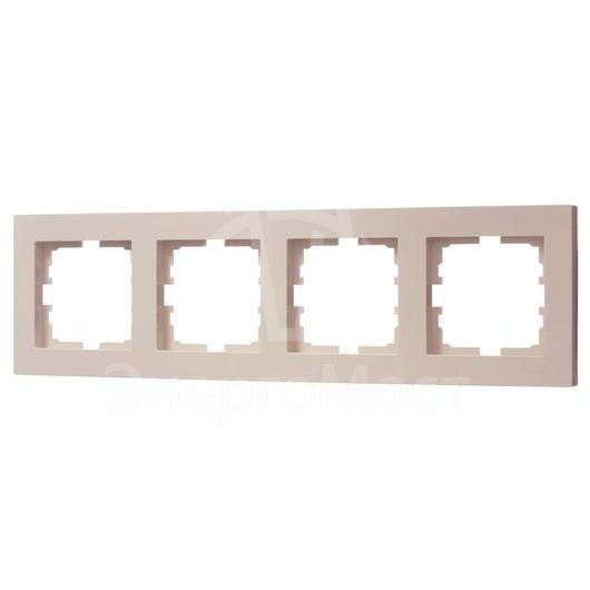 Рамка 4-местн. горизонт. VESNA кремов. LEZARD 742-0300-149