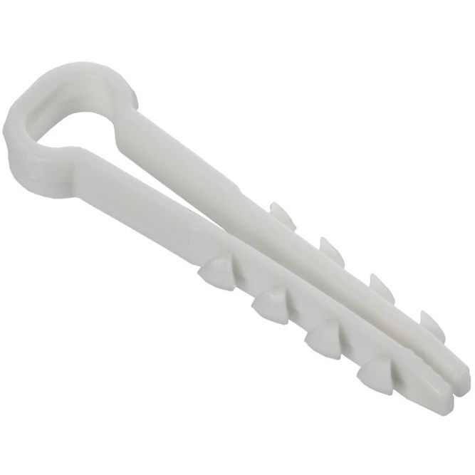 Дюбель-хомут 8х5мм для плоского кабеля нейлон бел. (уп.100шт) GENERICA UDH14-08-05-100-K01-G