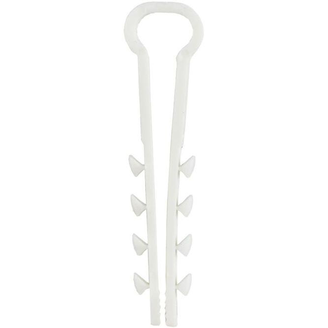 Дюбель-хомут 8х5мм для плоского кабеля нейлон бел. (уп.100шт) GENERICA UDH14-08-05-100-K01-G