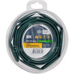 Трубка термоусадочная ТТУ нг-LS 6/3 зел. (уп.2м) IEK UDR12-006-003-002-K06-T