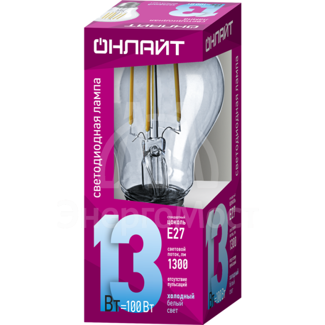 Лампа 80 877 OLL-F-A60-13-230-4K-E27 ОНЛАЙТ 80877