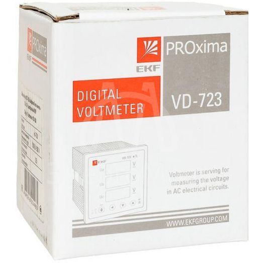 Вольтметр цифровой VD-723 на панель 72х72 трехфазный EKF vd-723