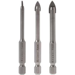Набор сверл по керамической плитке 5-6-8мм шестигранный хвостовик Kranz KR-91-0655