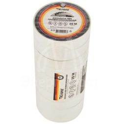 Изолента ПВХ профессиональная 0.18х19мм 20м бел. (уп.10шт) Kranz KR-09-2801
