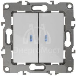 Механизм выключателя 2-кл. СП Эра12 10А IP20 12-1105-01 250В 10AX с подсветкой бел. Эра Б0014657