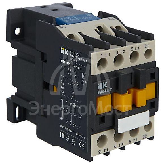 Контактор КМИ-11811 18А 230В/АС3 1НЗ IEK KKM11-018-230-01