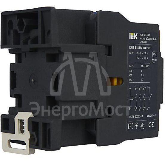 Контактор КМИ-11811 18А 230В/АС3 1НЗ IEK KKM11-018-230-01
