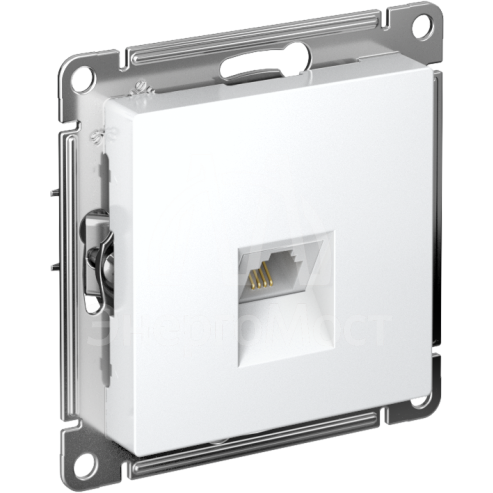 Механизм розетки телефонной 1-м СП AtlasDesign RJ11 бел. SchE ATN000181