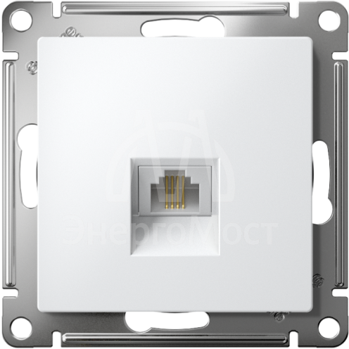Механизм розетки телефонной 1-м СП AtlasDesign RJ11 бел. SchE ATN000181