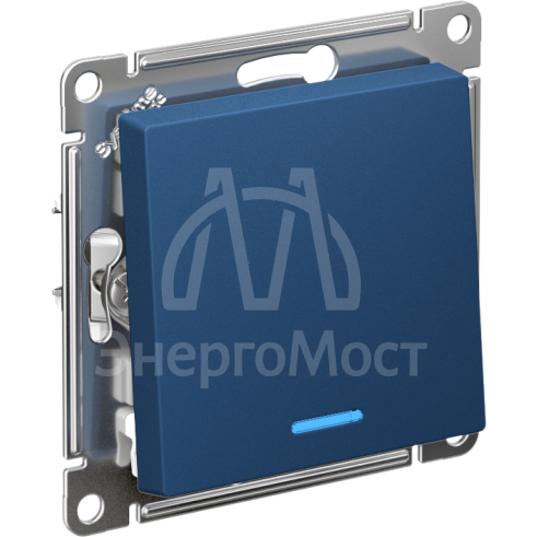 Выключатель 1-кл. AtlasDesign с подсветкой (сх.1а) 10AX механизм аквамарин SE ATN001113