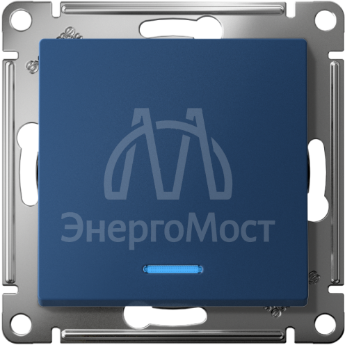 Выключатель 1-кл. AtlasDesign с подсветкой (сх.1а) 10AX механизм аквамарин SE ATN001113