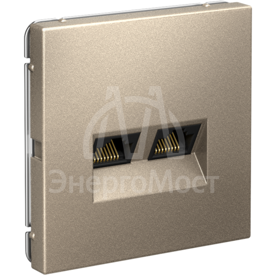 Розетка компьютерная 2-м ArtGallery RJ45 + RJ45 кат.5E механизм шампань SE GAL000585