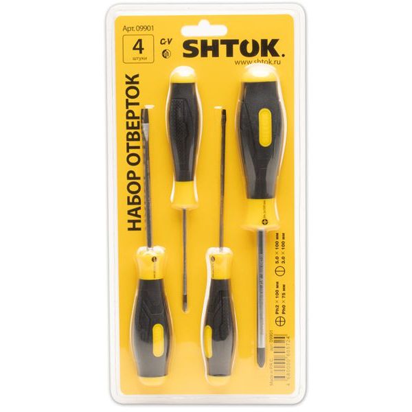 Набор отверток блист. (4 предмета) (09901) SHTOK 376356