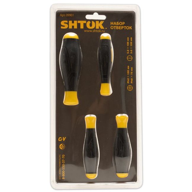 Набор отверток блист. (4 предмета) (09901) SHTOK 376356