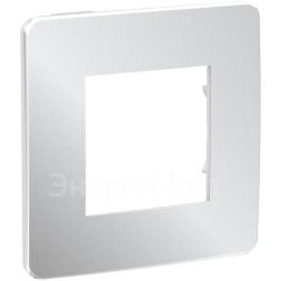 Рамка 1-м UNICA STUDIO хром/бел. SchE NU280255