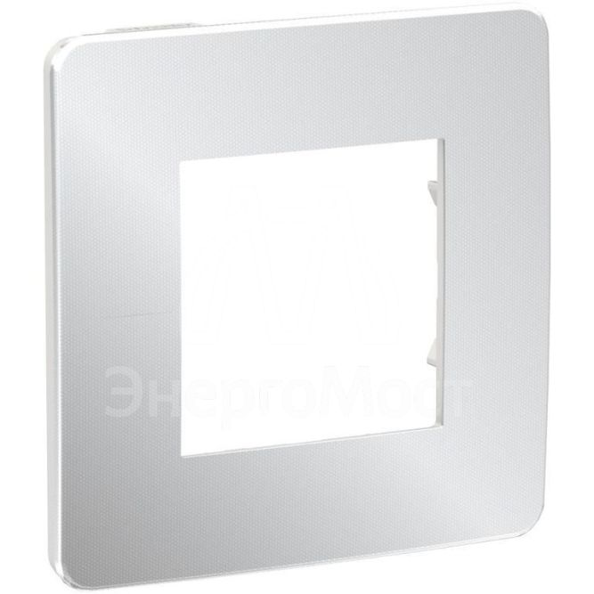 Рамка 1-м UNICA STUDIO хром/бел. SchE NU280255