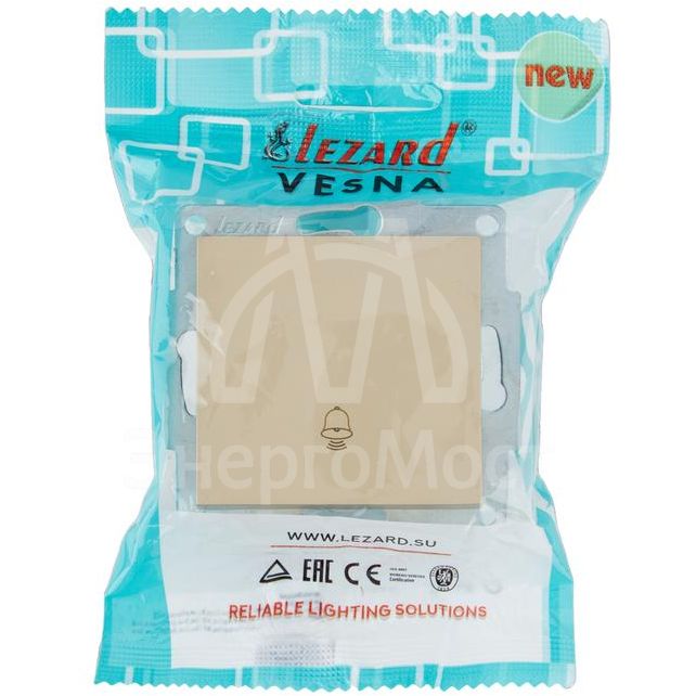 Кнопка звонка VESNA зол. LEZARD 742-3688-103