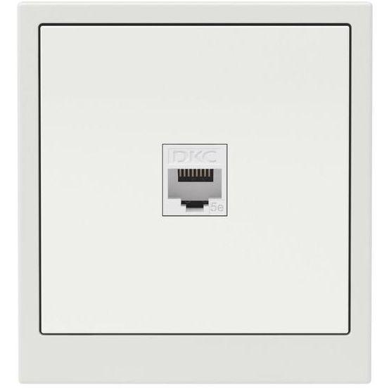 Розетка компьютерная 1-м KANT RJ45 кат.5E без шторки бел. песок DKC 7010663