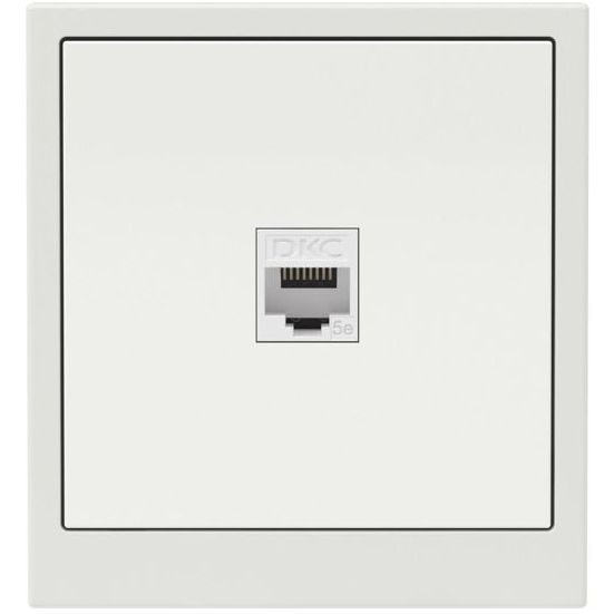 Розетка компьютерная 1-м KANT RJ45 кат.5E без шторки бел. песок DKC 7010663
