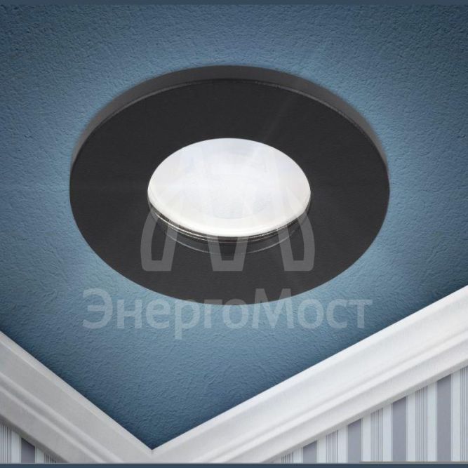 Светильник встраиваемый влагозащищенный WR3 BK MR16/GU5.3 IP44 черн. Эра Б0054367