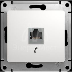 Механизм розетки телеф. 1-м СП Glossa RJ11 бел. SchE GSL000181T