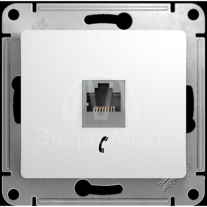 Механизм розетки телеф. 1-м СП Glossa RJ11 бел. SchE GSL000181T
